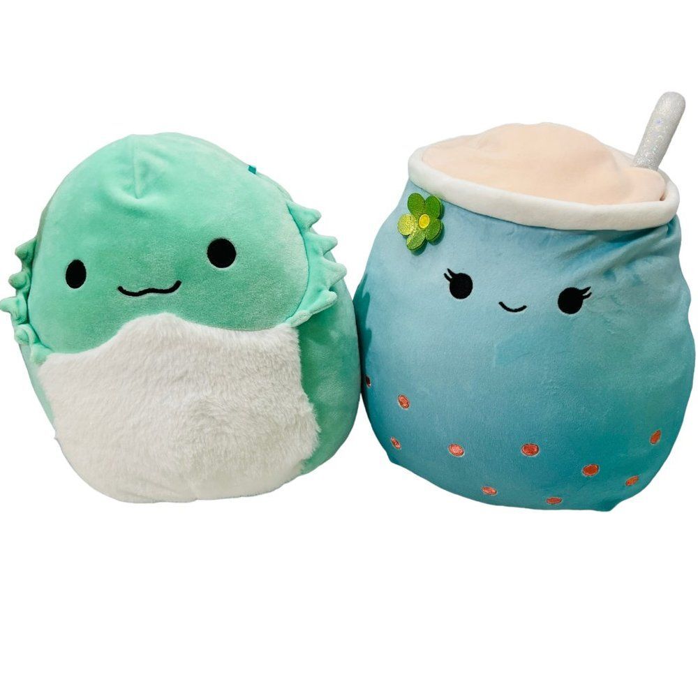 Squishmallows Abe Bearded Dragon (Target Exclusive) & Jakarria Boba Tea Lot of 2 - Picture 2 of 16